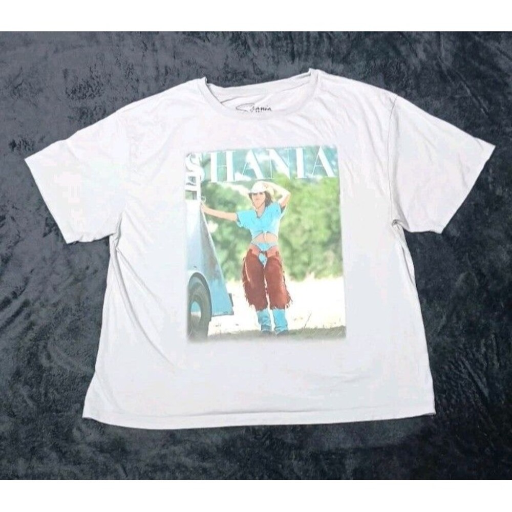 Shania Twain Short Sleeve Graphic Tee Womens M Gray Country Music Concert Singer